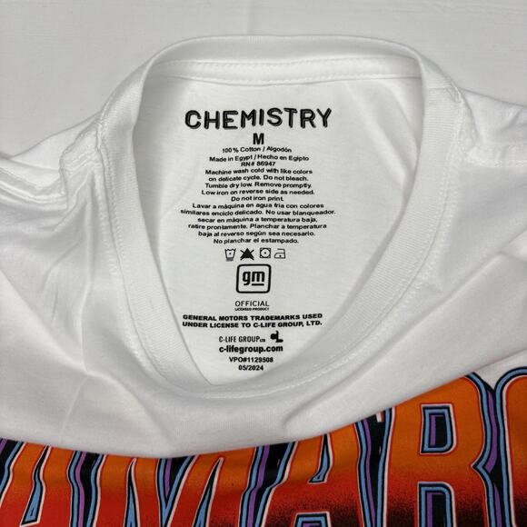 Chevy Camaro Graphic T-Shirt Men Medium White Muscle Car Racing GM Licensed NWT - Picture 6 of 7